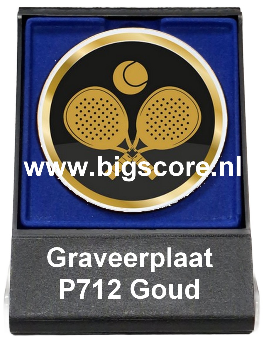 Padeltennis Acryl in medailledoosje Blauw-Zwart G/Z/B